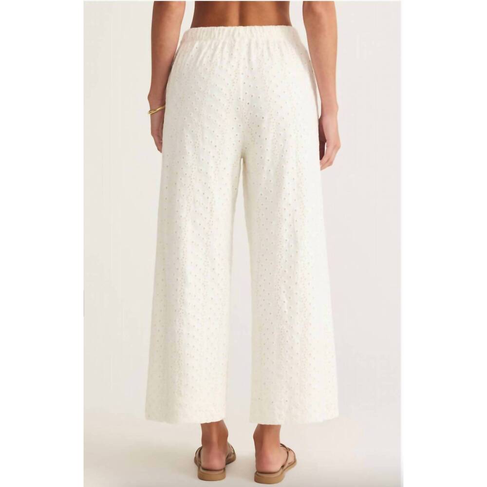 NEW Z SUPPLY romi knit eyelet pant in white - Picture 3 of 5